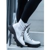 Elegantné kožené čižmy B01 biele , VEĽKOSŤ OBUV NOVÉ 40