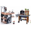 Set práčovňa s práčkou a kuchynka s tečúcou vodou Rowenta Wash&Clean Laundry Smoby s grilom a elektronický vysávač