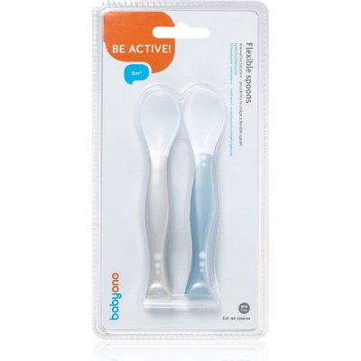 BabyOno Be Active Flexible Spoons lyžička Grey/Blue 2 ks