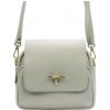 Bledosivá kožená crossbody kabelka s brošňou menšej veľkosti 19-68