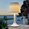 Konstsmide Biela solárna stolná LED lampa Assisi Sitra - 7109-202