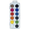 Koh-i-noor vodovej farby/vodovky obdĺžnik biely 12 farieb s priemerom 22,5 mm