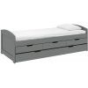Tempo Kondela - Posteľ s výsuvnou prístelkou, sivá, masív, 90x200, MARINELLA NEW