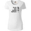 Play Eat Sleep Repeat hokej - Dámske tričko z organickej bavlny Origin (GOTS) - S ( Biela )
