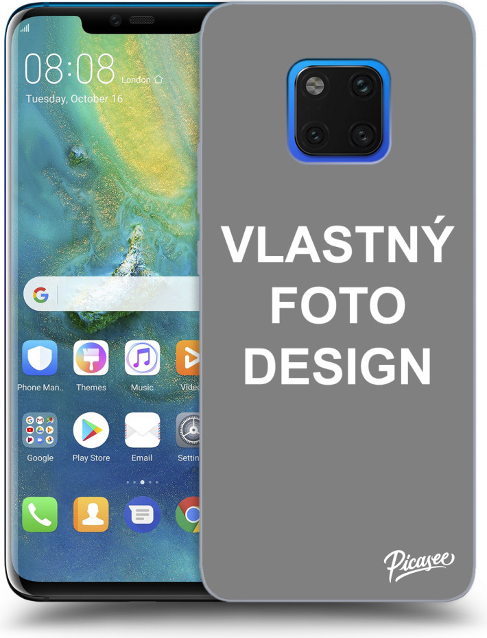 Púzdro Picasee silikónový Huawei Mate 20 Vlastný design/motiv čierne