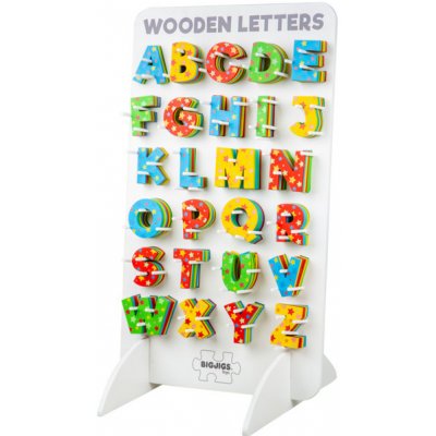 Bigjigs Toys drevená hviezdičková abeceda na stojane