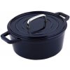 CS SOLINGEN Pekáč s poklicí litinový kulatý se smaltovaným povrchem ALPEN 14 cm modrá CS-079345