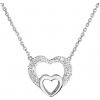 Evolution Group Strieborný náhrdelník s kryštálmi Swarovski biele srdce 32032.1