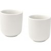 Male súprava 2 keramických šálok na espresso 90 ml - Biela