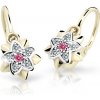 Cutie Jewellery Zlaté detské náušnice C2210-10-X-1 fuchsiová