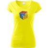 Rubikova kocka kreslená - Dámske tričko Pure - 3XL ( Citrónová )