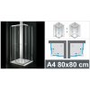 Aquatek MASTER MASTERA4CH8062 (Sprchový kút v celorámovom prevedení s kvalitným posuvným systémom )