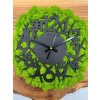 Machové hodiny 30cm Black Rovné