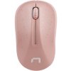 Natec optická myš TOUCAN/1600 DPI/Cestovní/Optická/1 600 DPI/Bezdrátová USB/Bílá-růžová NMY-1652