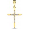Lillian Vassago Zlatý prívesok krížik so zirkónmi LLV98-GP015Y