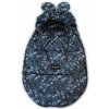 Baby Nellys nepremokavý fusak s uškami MIKI, fleece Velvet 90 x 50 cm - čierna s hviezdami