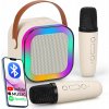 SADA PRENOSNÝ BLUETOOTH REPRODUKTOR KARAOKE RGB 2 MIKROFÓNY USB SD MINI JACK