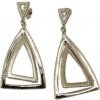 eStriebro Strieborné puzetové náušnice Točivé trojuholníky so zirkónmi 20mm 7,40g AC87