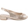 GOODIN Gold openwork sandals with a low heel krémová 41 GOODIN 0000296768035