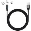 Colorway Datový Kabel 3v1 Lightning+MicroUSB+Type-C/ Magnetic/ 2.4A/ Nylon/ Quick Charge 3.0/ 1m CW-CBUU038-BK