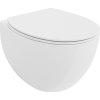 Mexen Egg, závesná WC misa Rimless s duroplastovým sedátkom s pomalým zatváraním, biela lesklá, 30245000