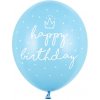PartyDeco Balóny Happy Birthday Modrý mix 30cm 6ks