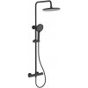 CERANO - Sprchový nástenný stĺp Selma - termostatická sprchová batéria - čierna matná