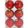 Kinekus Ozdoba vianočná guľa 10 cm sada 6 ks, plastová, červeno-zlatá mix