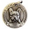 Gravírovateľná známka na obojok – Francúzsky buldog, strieborná