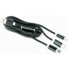 Gembird CC-USB2-AM31-1M USB charging combo 3-in-1, 1m, černý (CC-USB2-AM31-1M)