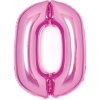 Amscan Fóliový balón narodeninové číslo 0 ružový 66cm