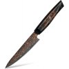 IZMAEL Damaškový kuchynský nôž Kurogane Utility/Čierna/Hnedá 12.7 cm