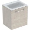 Geberit Selnova Square - Umývadlová skrinka 64x59x48 cm, s umývadlom, 1 dvierka, svetlý orech hickory 501.255.00.1