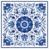 Takoy Panel na ušitie šatky umelý hodváb 73x73 blue garden-NS-20698