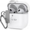 AppleMix Puzdro TECH-PROTECT Slim pre Apple AirPods 4 + karabína - plastové - biele