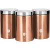 Dózy na potraviny 3 ks Berlingerhaus Metallic Line Rose Gold BH-1605 z nehrdzavejúcej ocele