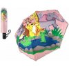 Teddies zvířátka dáždnik skládací vystřelovací růžový v sáčku