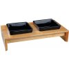 Súprava misiek Trixie, keramika/drevo - 2 x 400 ml, d 36 x š 19 x v 8 cm