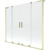 Mexen Velar L Duo vaňová zástena 2-krídlová posuvná 180 x 150 cm, transparentná, zlatá kartáčovaná - 896-180-003-02-55