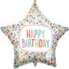 Procos Fóliový balón Hviezda Happy Birthday farebný 46 cm