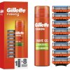 Gillette Fusion5 náhradné hlavice 8 ks + gél na holenie 200 ml darčeková sada