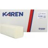 KAREN Papierové utierky ZZ, 100 % celulóza, 1-vrstvové, 25×20 cm, 4000 ks