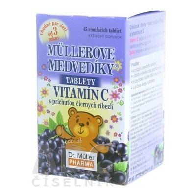 Dr. Müller Pharma s.r.o. MÜLLEROVE medvedíky - VITAMÍN C tbl s príchuťou čiernych ríbezlí 1x45 ks