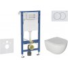 Geberit SET Duofixa závesné WC Oudee so sedátkom Slim Soft Close, tlačítko DELTA 01 Alpská Biela