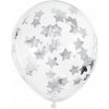 Latexové balóny PartyDeco konfety hviezdičky 6 kusov
