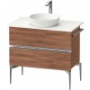 Duravit Sivida skrinka 84.5x47.5x54.8 cm závesná kúpeľňová skrinka pod umývadlo orech-chrómová SV4658010790000