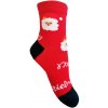 Aura.Via Detské vianočné ponožky SG9102, červená/modrá päta