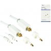 Kábel Toslink audio optický SPDIF prepojovací M/M 2m, + adaptér 3.5mm mini toslink, biely