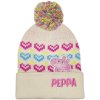 E plus M · Detská / dievčenská zimná čiapka s pestrofarebným brmbolcom Prasiatko Peppa 52