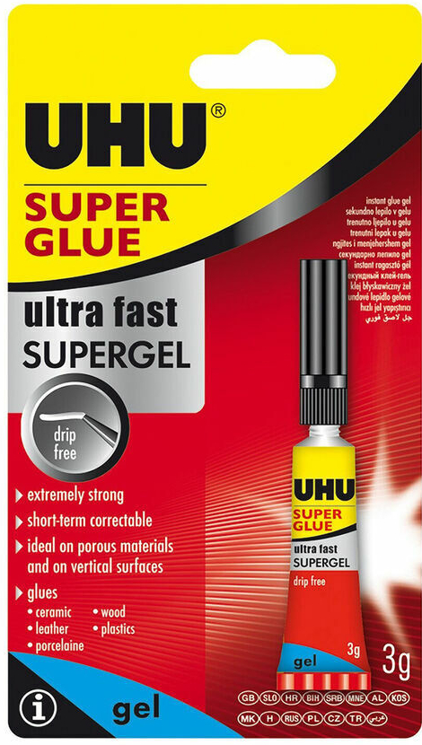 UHU Super Glue Gel sekundové lepidlo 3g